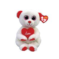 TY Beanie Babies Bellies Knuffelbeer Desi met Hart 15 cm - thumbnail