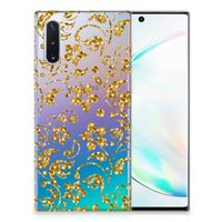 Samsung Galaxy Note 10 TPU Case Gouden Bloemen - thumbnail