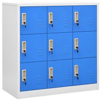 Lockerkast 90x45x92,5 cm staal lichtgrijs en blauw