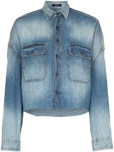 R13 chemise crop en jean - Bleu