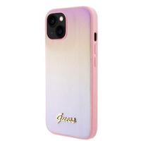 iPhone 15 Guess Iridescent Metal Script Hybrid Hoesje - Roze - thumbnail