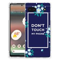 Google Pixel 6A Anti Shock Case Flowers Blue DTMP