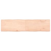 Tafelblad natuurlijke rand 160x40x6 cm massief eikenhout