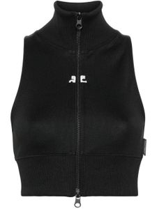 Courrèges veste crop à patch logo - Noir