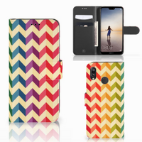 Huawei P20 Lite Telefoon Hoesje Zigzag Multi Color - thumbnail