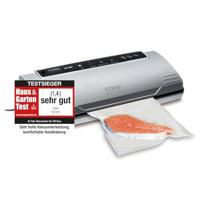 CASO VC100 Vacuümmachine, levensmiddelen blijven tot 8 x langer vers, natuurlijke opslag zonder conserveringsmiddelen, dubbele 30 cm lange lasnaad, zilver