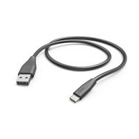 Hama USB-C-kabel (USB-A 2.0 mannelijk/USB-C-stekker, hogesnelheidsgegevensoverdrachtkabel 480 Mbit/s, 1,5 m, compatibel met Samsung Galaxy S21/s20/s10/s9/s8, Huawei P30/P20, Xiaomi) zwart