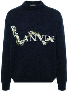 Lanvin pull à logo en jacquard - Bleu