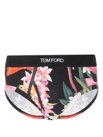 TOM FORD slip en coton stretch à fleurs - Noir