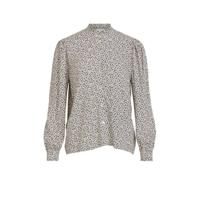 VILA gebloemde blouse VIZUGI ecru/blauw