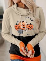 Regular Fit Halloween Casual Hoodie Hoodie With No - thumbnail