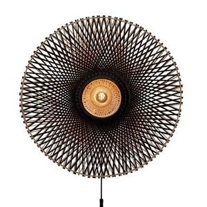 GOOD&MOJO Wandlamp Kalimantan - Bamboe|Zwart - Ø87cm