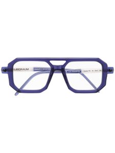 Kuboraum lunettes de soleil teintées à monture carrée - Bleu