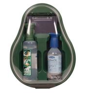 Oogspoelstation met 1 x 500 ml + 1 x 250ml oogspoelflessen - Oogspoelstation met 1 x PH neutraal & 1 x steriel