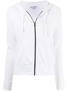 James Perse hoodie zippé à lien de resserrage - Blanc