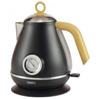 Kassel 93226 - Retro Waterkoker - 1,7L - RVS - Zwart - met thermometer