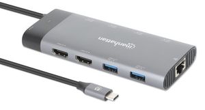 Manhattan USB-C PD 10-in-1 8K USB-C dockingstation Geschikt voor merk (dockingstation): Universeel