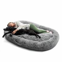 InnovaGoods® Cloft Hondenbed, groot hondenbed, polyesterweefsel, anti-stress bed voor middelgrote honden, maximale ontspanning en rust, hondenbed met afneembare en wasbare hoes, grijs