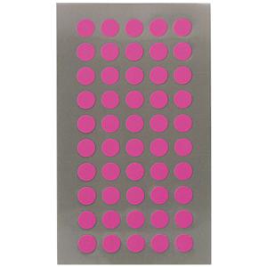 Hobby stickers - 200x stuks - D8 mm - neon roze ronde stickers - Kantoor stickers - Scrapbook