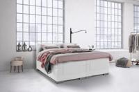 Beddenleeuw Boxspring Bed Julia - Elektrisch - 180x210 - Incl. Hoofdbord - Skai Wit