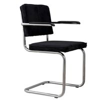 Ridge Rib eetkamerstoel Zuiver armleuning - zwart
