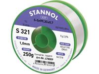 Stannol S321 2,0% 1,0MM SN99CU0,7CD 250G Soldeertin, loodvrij Loodvrij, Spoel Sn99,3Cu0,7 ORH1 250 g 1 mm