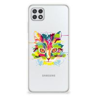 Samsung Galaxy A22 5G Telefoonhoesje met Naam Cat Color - thumbnail