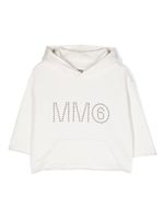 MM6 Maison Margiela Kids hoodie à logo strassé - Blanc