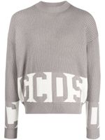 GCDS pull à logo intarsia - Gris