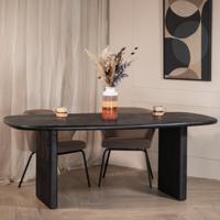 Eettafel Gin Zwart Deens Ovaal 200cm - Giga Meubel