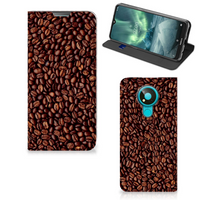 Nokia 3.4 Flip Style Cover Koffiebonen - thumbnail