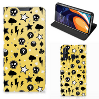 Mobiel BookCase Samsung Galaxy A60 Punk Geel - thumbnail