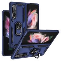 Samsung Galaxy Z Fold3 5G Hybrid Case met Metalen Standaard - Blauw