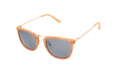 Kost zonnebril Wayfarer dames grijs/bruin/hout (20 199)