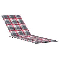 Terrasstoelkussen ruitpatroon (75+105) x50x4 cm rood