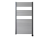 Sanicare elektrische design radiator 60x112cm gunmetal met thermostaat rechts zwart