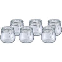 Weckpot/inmaakpot Alfie - 6x - 500 ml - glas - beugelsluiting - D11 x H11 cm - thumbnail