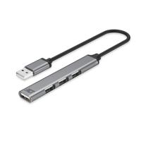 ACT USB Hub 4 poorten, USB meervoudige stekker, kabellengte 18 cm, USB 2.0 voor pc, laptop, console - AC6225