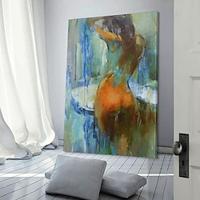 handgemaakte olieverf canvas kunst aan de muur decoratie figuur abstract meisje naakte rug voor huisdecoratie gerold frameloos ongerekt schilderij Lightinthebox