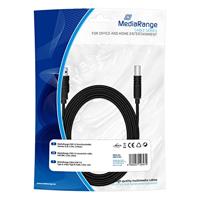 MediaRange MRCS102 USB-kabel, A/B 5 m, versie 2.0, zwart