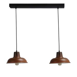 Masterlight Landelijke eettafellamp Industria 2x26 2-lichts bruin met zwart 2045-25-06-S-70-2