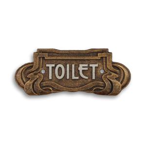 GIETIJZEREN ART NOUVEAU "TOILET" PLAQUETTE