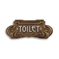 GIETIJZEREN ART NOUVEAU "TOILET" PLAQUETTE - thumbnail