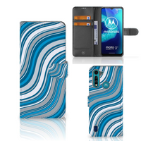 Motorola G8 Power Lite Telefoon Hoesje Waves Blue - thumbnail