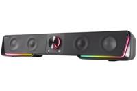 Speedlink Gravity RGB Stereo Soundbar – luidspreker met Bluetooth-verbinding voor smartphone/tablet – RGB-verlichting – hoofdtelefoon- en microfoonaansluiting, zwart