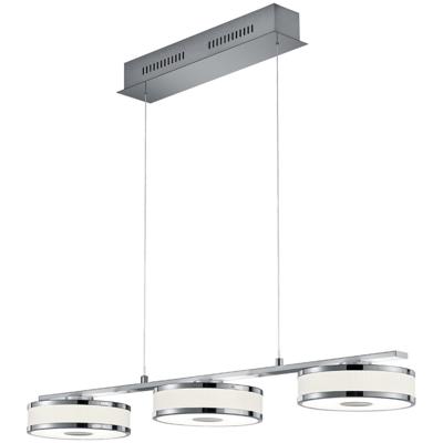 LED Hanglamp - Trion Agiany - 21W - Warm Wit 3000K - 3-lichts - Dimbaar - Rechthoek - Mat Nikkel - Aluminium