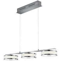 LED Hanglamp - Trion Agiany - 21W - Warm Wit 3000K - 3-lichts - Dimbaar - Rechthoek - Mat Nikkel - Aluminium