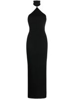 Solace London robe longue Blanca à dos nu - Noir