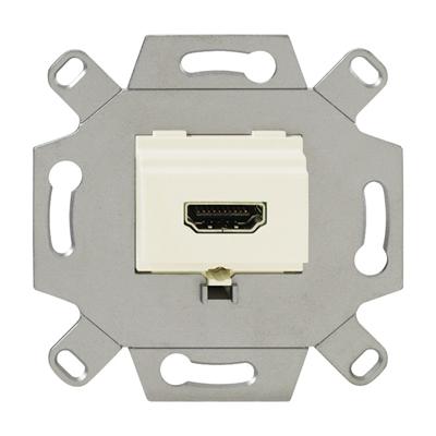 Busch-Jaeger HDMI-aansluitdoos met schroefklemmen en trekontlasting, crèmewit Busch-Jaeger HDMI-aansluitdoos met schroefklemmen en trekontlasting, crèmewit