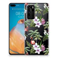 Huawei P40 TPU Hoesje Flamingo Palms